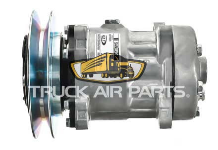 TruckAir Parts 03-3704 - Sanden SD7H15 Flex Compressor, R134A, 12V, 158mm, 1 Groove